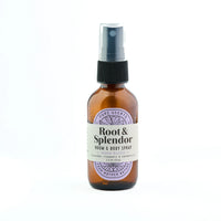 Root & Splendor room and body spray bottle on a white background