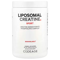 White container of Liposomal Creatine Sport by Codeage on a white background