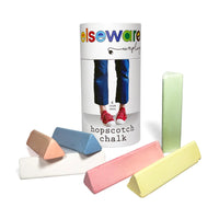 Set of colorful hopscotch chalk with packaging labeled 'elseware' on a white background