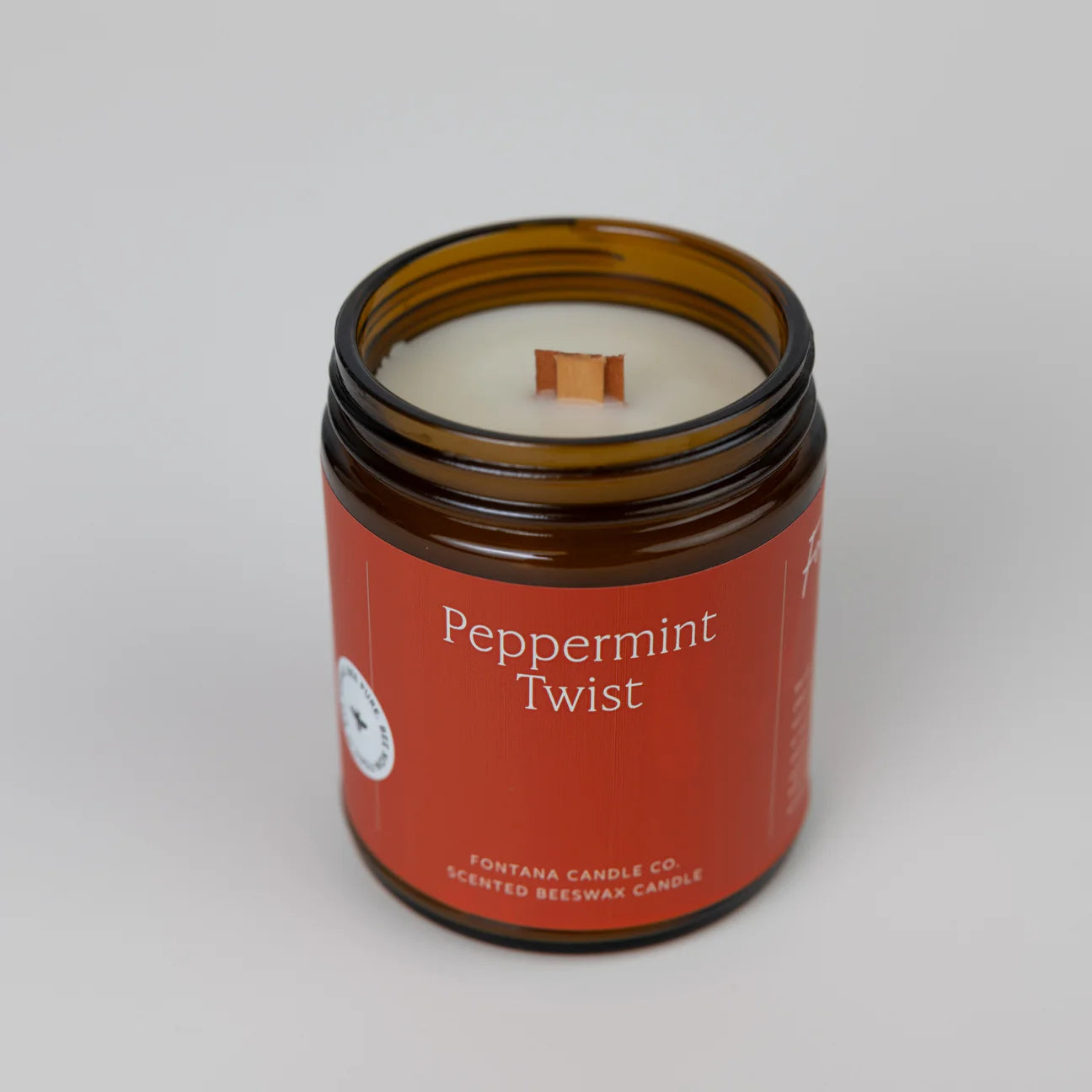 Peppermint Twist candle from different angle.