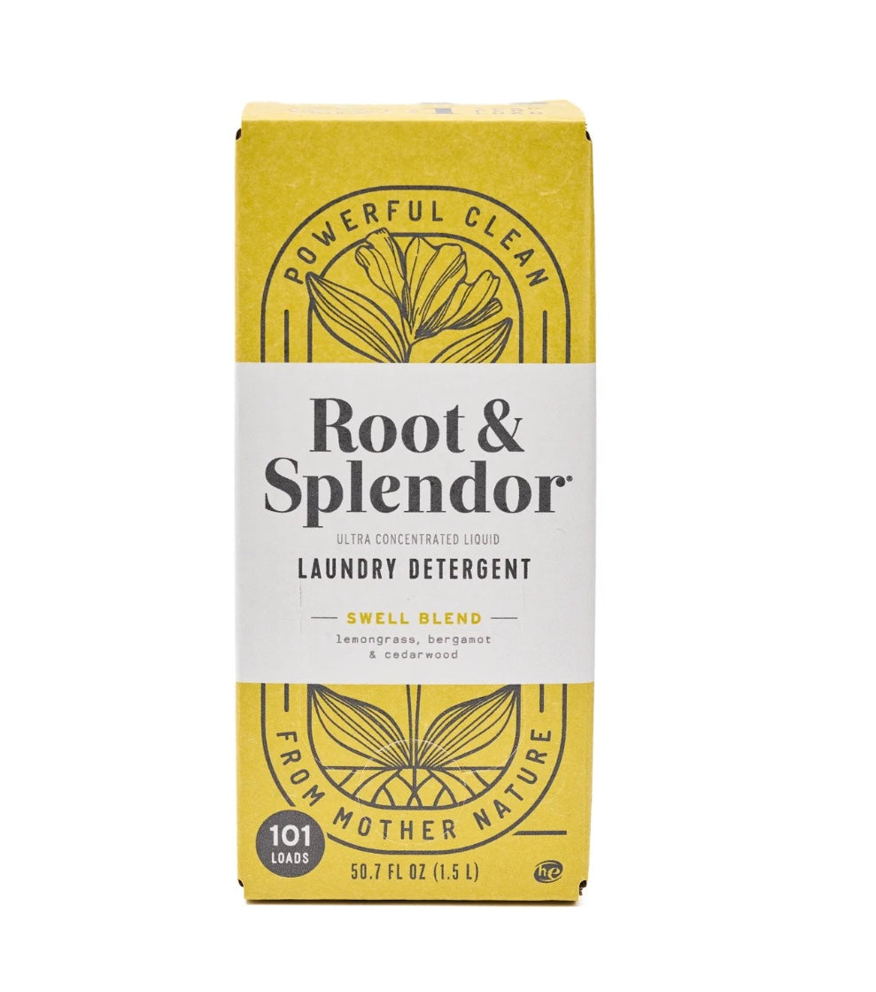 Root & Splendor laundry detergent box on a white background