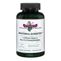 Vitanica Maternal Symmetry prenatal multivitamin bottle on a white background