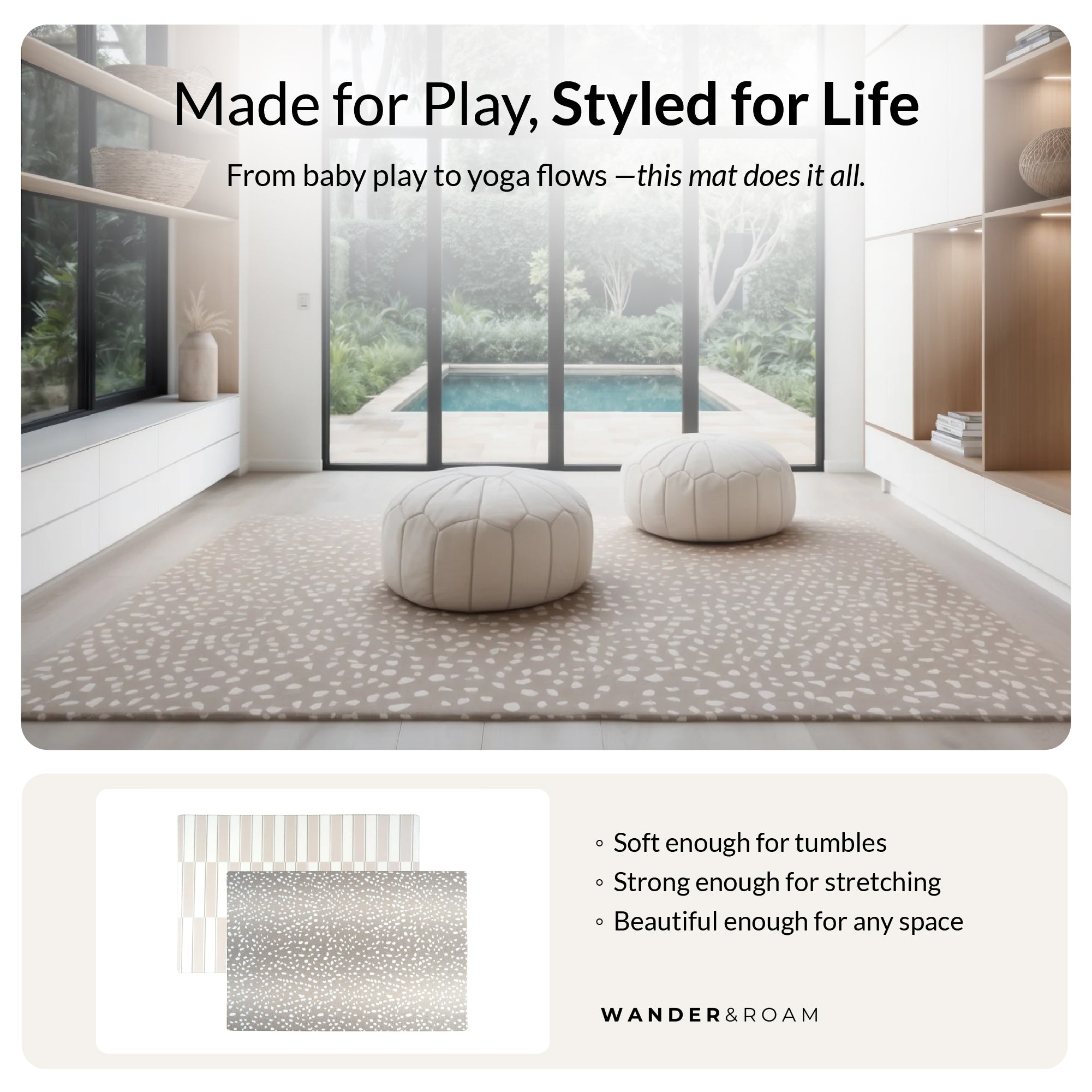 Foam Play Mat - Westin Antelope in Greige