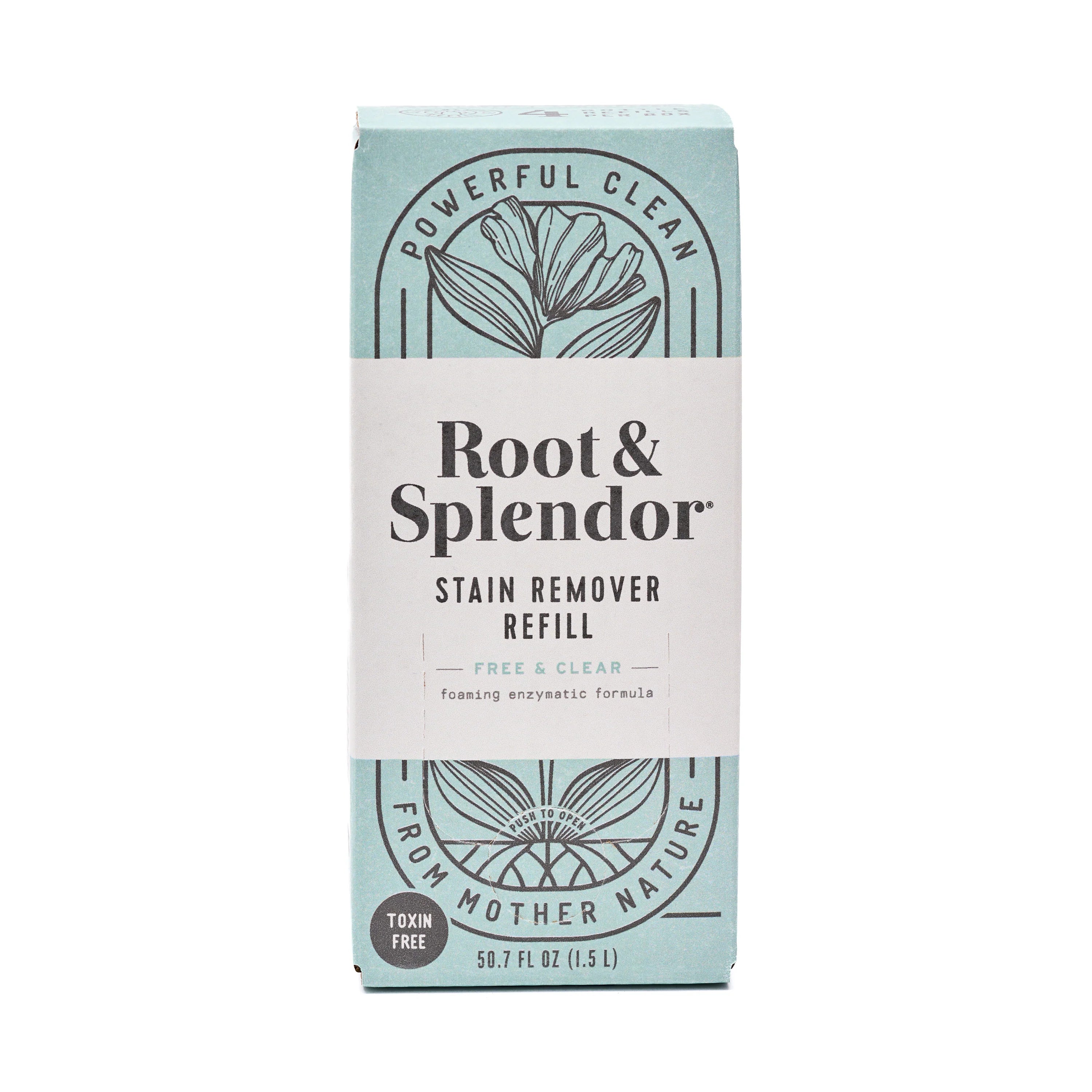 Root & Splendor stain remover refill box on a white background