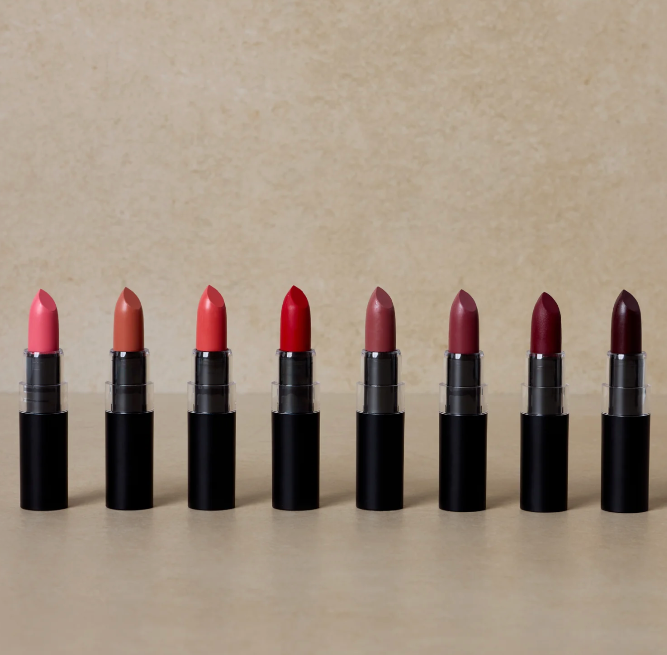 different shades of the lipsticks.