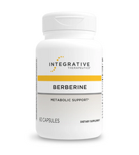 Supplement bottle labeled 'Berberine' by Integrative Therapeutics on a white background