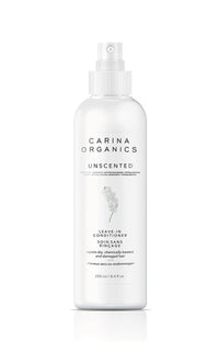 Carina Organics unscented leave-in conditioner bottle on a white background
