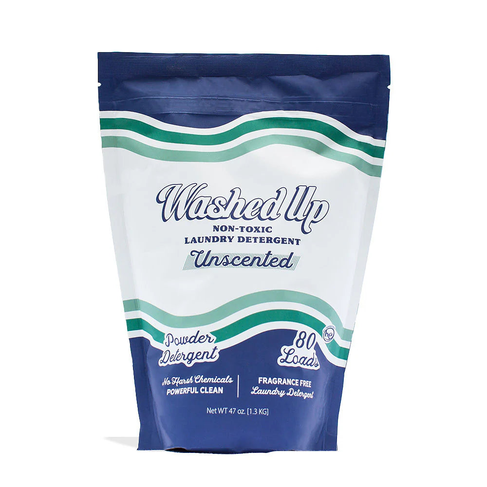 Unscented laundry detergent bottle with a sleek design, emphasizing its eco-friendly and hypoallergenic qualities.