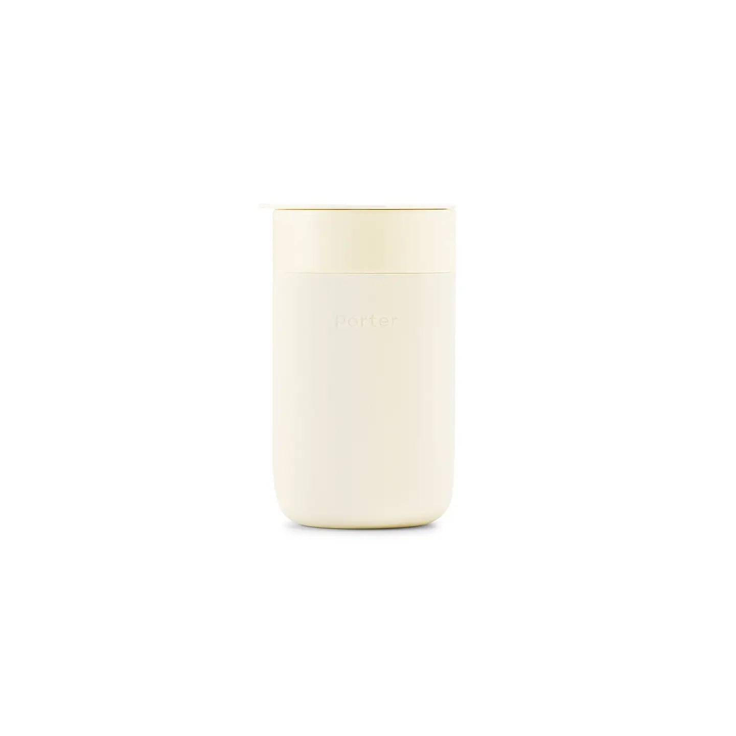 White ceramic cup on a white background