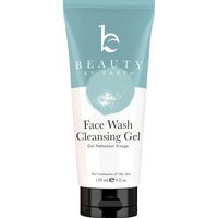 A tube of Beauty by Earth Face Wash Cleansing Gel with a blue and white color scheme.