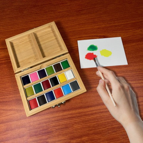 Watercolor Set – Bamboo Box