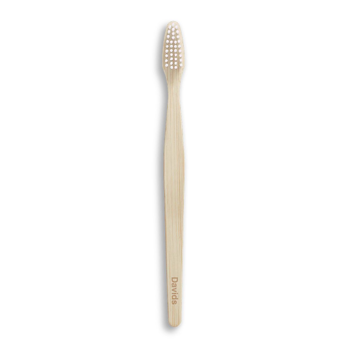 Bamboo toothbrush on a white background